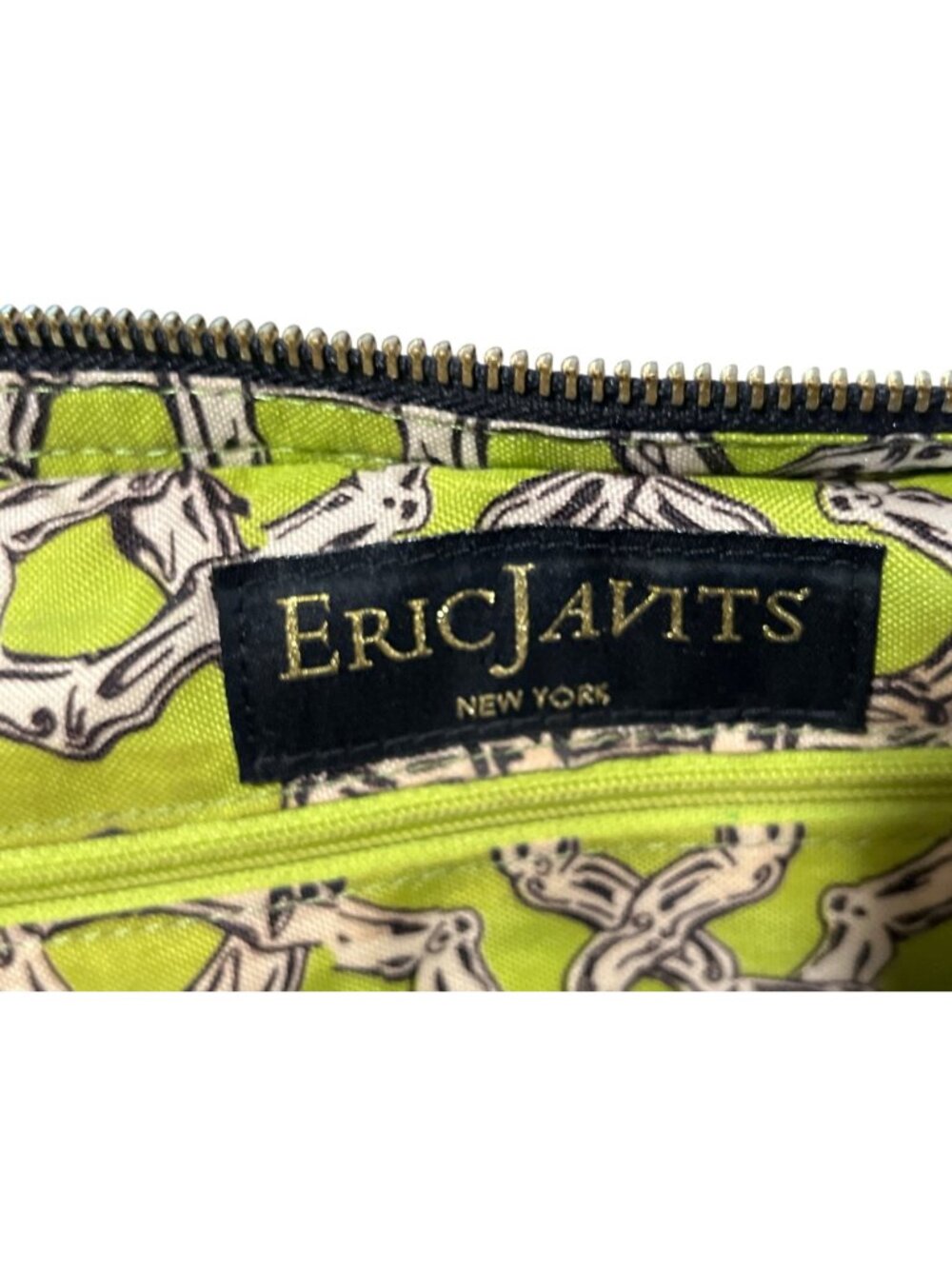 Eric Javits Striped Woven Straw Raffia Tote Bag With Leather Handles - Picture 5 of 7